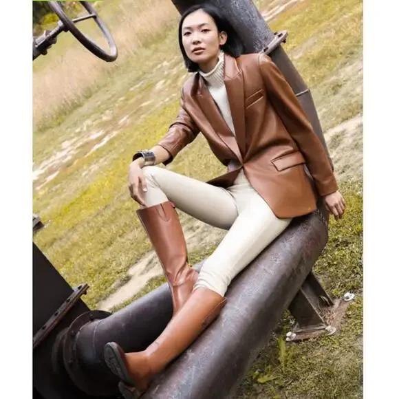 Sam Edelman Penny Riding Boots Tall Leather Brown Equestrian Womens Size 8 - Picture 13 of 13